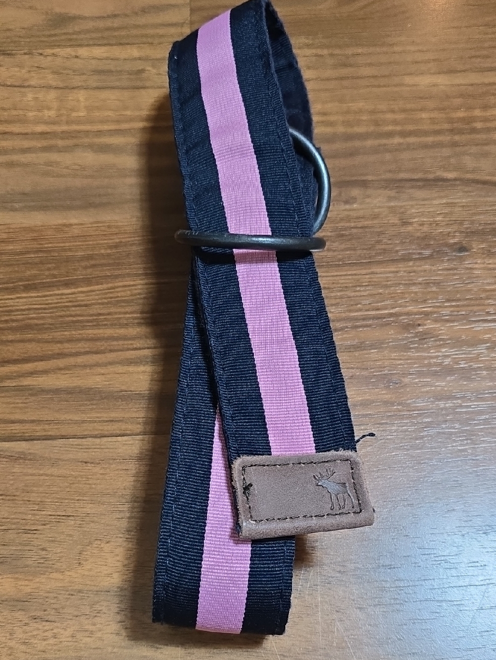 Abercrombie & Fitch Pink And Navy Ribbon D-Ring Belt